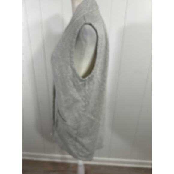 Eileen Fisher Cardigan terry sweatshirt Light Gray Size M Open Front Long - Picture 3 of 6